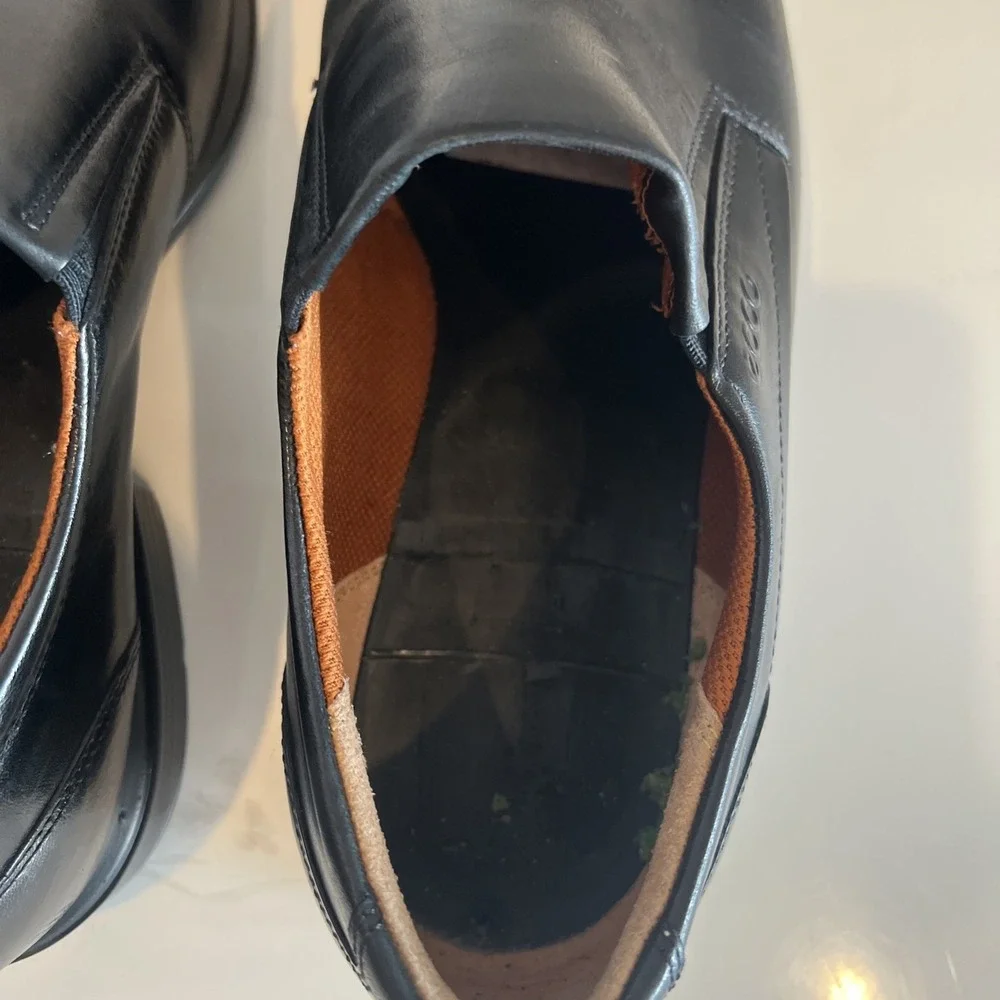 Ecco Black Leather Slip-On Oxford Loafer Shoes Euro 44 | Men's US 10-10.5